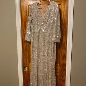 Plus Size Sequin Wrap Dress
